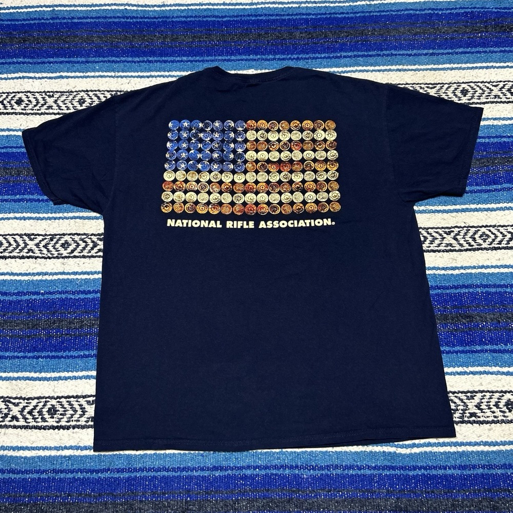 NRA Bullet American Flag Ammo Guns Shotgun T-Shirt Navy Army Marine Hunting XL